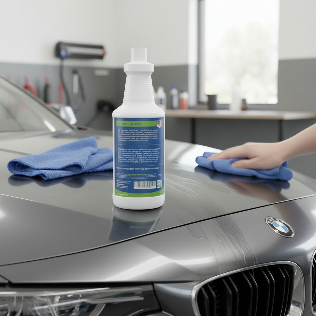Eco Safeway Hybrid Spray Wax bottle showcasing eco-friendly, easy-to-apply vehicle wax for long-lasting shine and protection