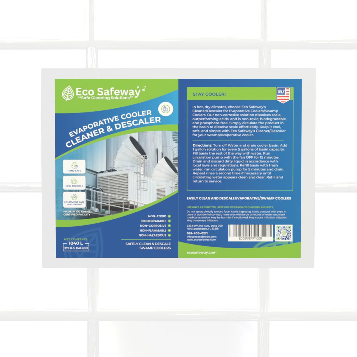 Eco Safeway Evaporative Cooler Cleaner non-corrosive descaler container