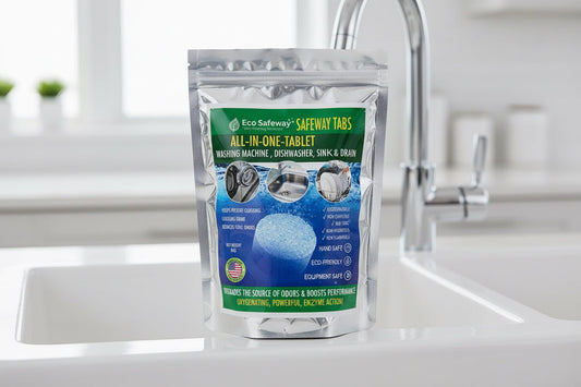Comparison chart of Affresh vs enzyme appliance cleaners showing cleaning features and uses