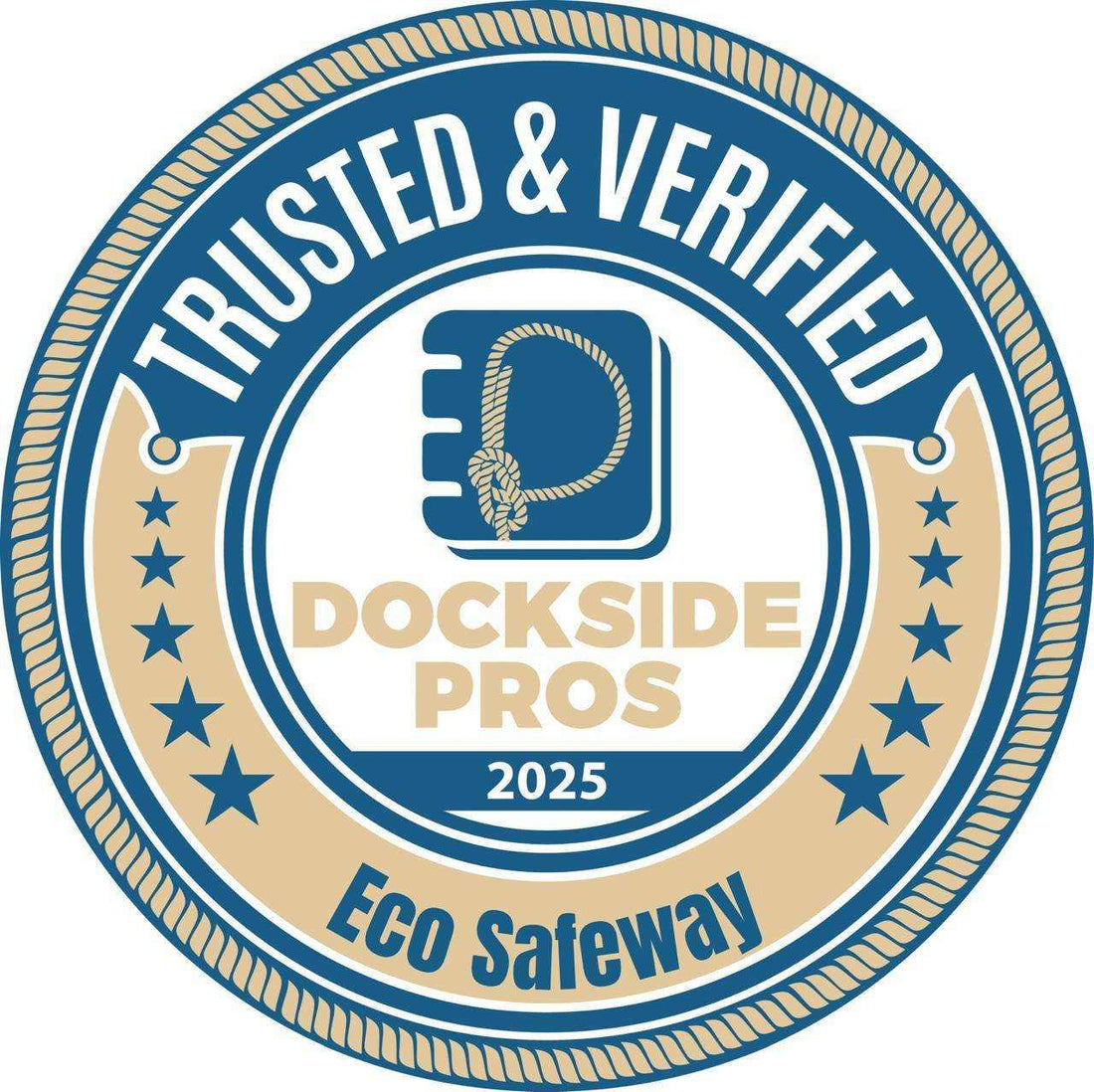 Eco Safeway Green Boating sustainable marina cleaning products with Dockside Pros Trust badge