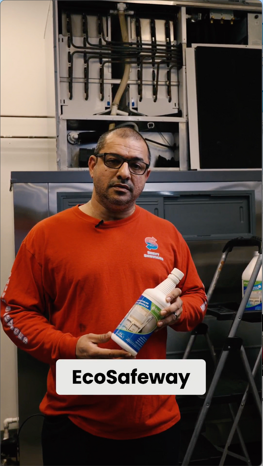 Eco Safeway eco-friendly ice machine cleaner for effective mineral scale removal in commercial kitchens
