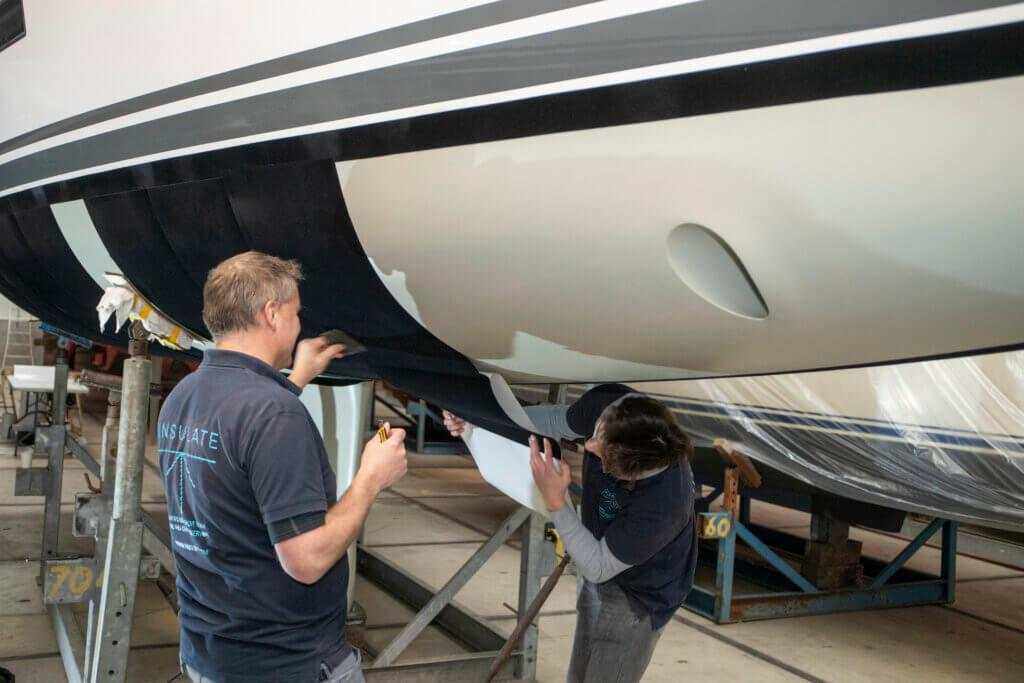 Bottom Paint Alternative: Finsulate® Fiber Antifouling Wrap (8 year warranty, certified installation)