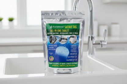 Eco Safeway All-in-One Enzyme Cleaner Tablets for dishwashers, washing machines, drains, and garbage disposals