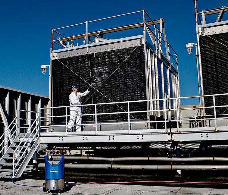 bottle of eco-friendly cooling tower descaling chemical for industrial cleaning and scale removal
