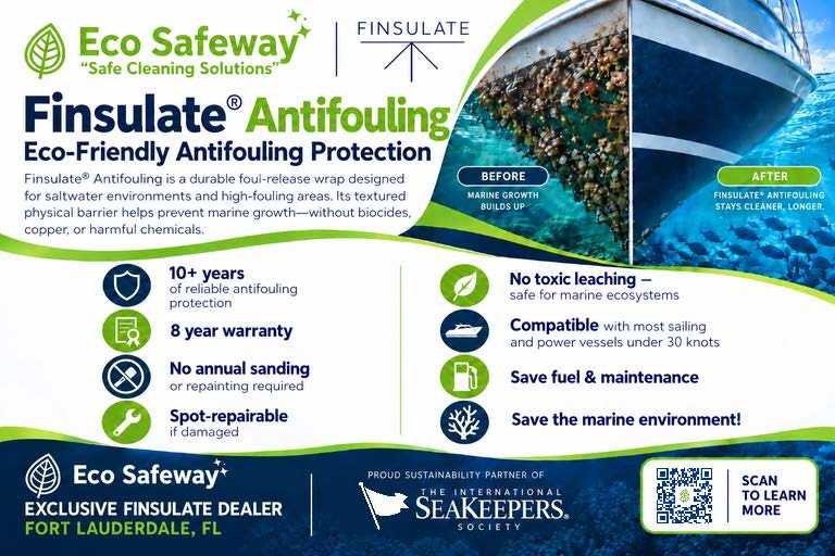 Bottom Paint Alternative: Finsulate® Fiber Antifouling Wrap (8 YEAR WARRANTY)  Contact us for QUOTES.