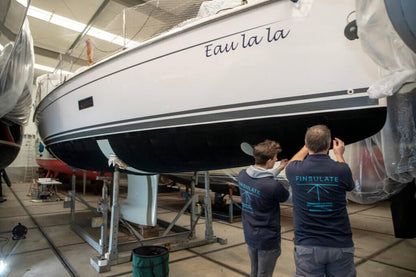 Bottom Paint Alternative: Finsulate® Fiber Antifouling Wrap (8 year warranty, certified installation)  Contact us for QUOTES.