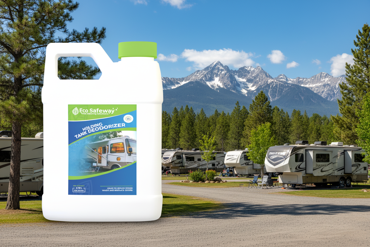 Eco Safeway RV black tank treatment biodegradable enzyme solution for odor control and waste breakdown