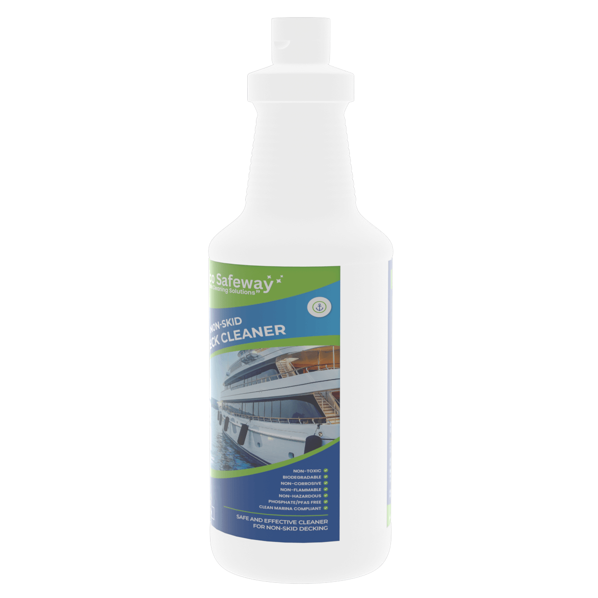 Eco Safeway one step teak cleaner and brightener on boat deck