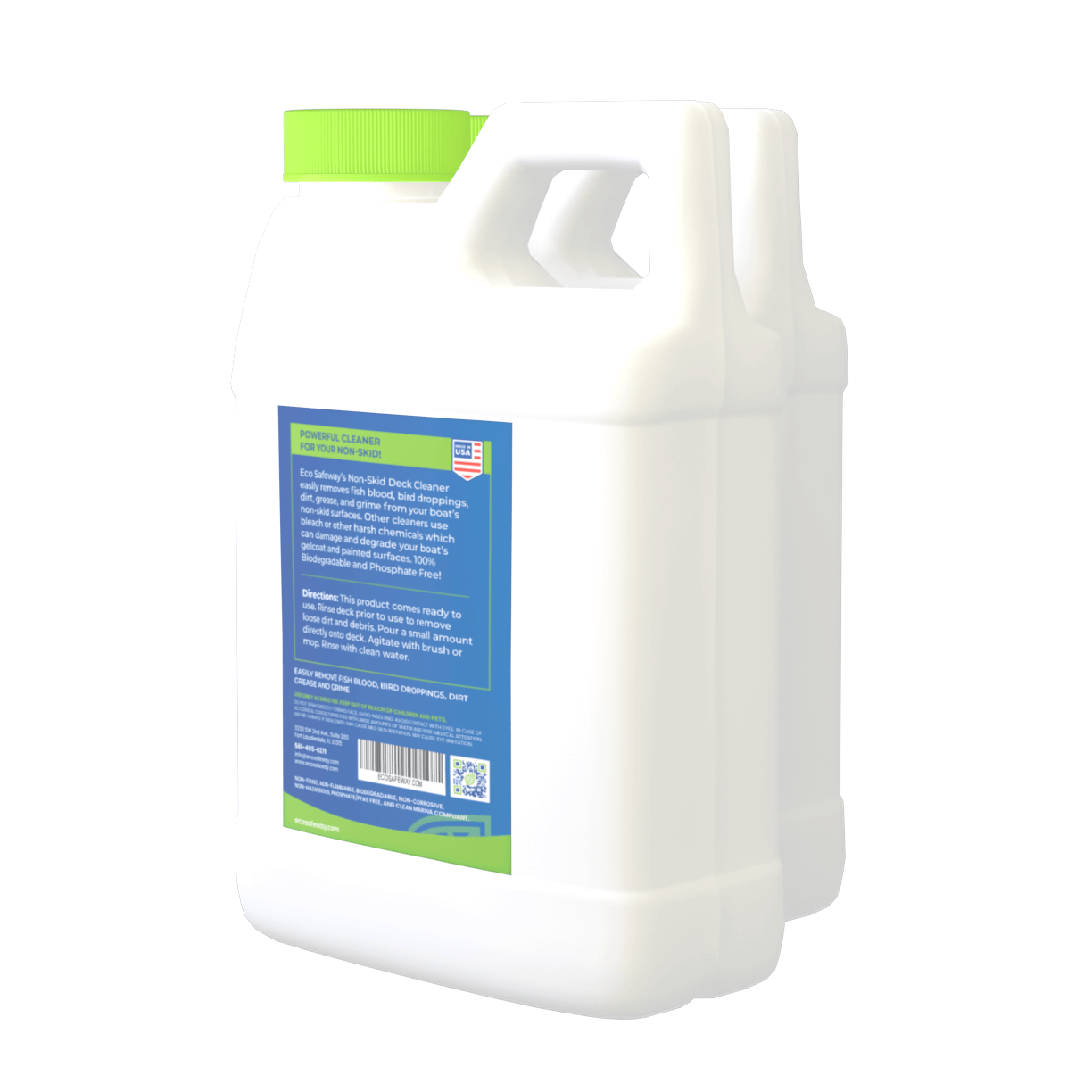 Eco Safeway pH neutral biodegradable deck cleaner bottle on marine deck