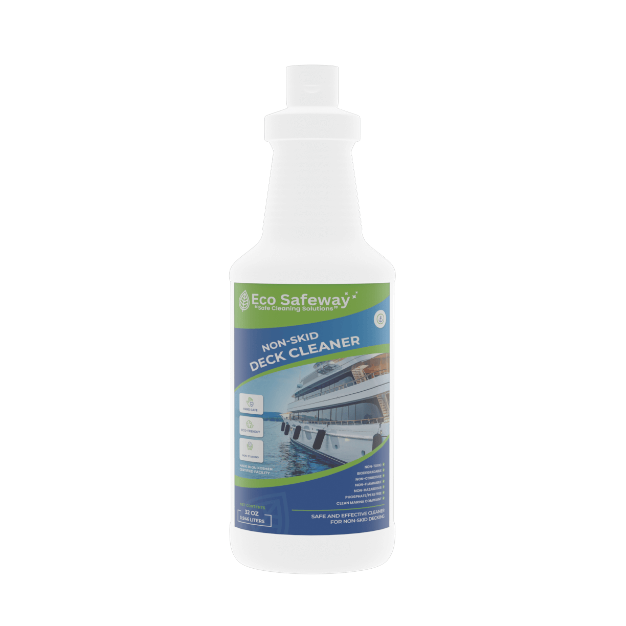 Eco Safeway pH neutral biodegradable deck cleaner for marine surfaces